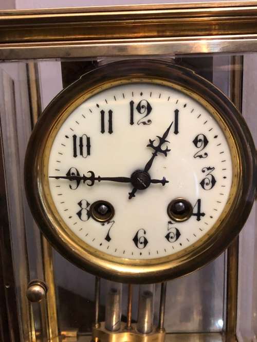 LARGE FRENCH BRASS CLOCK CIRCA 1911