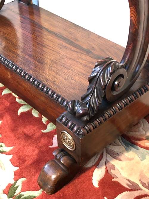 REGENCY MAHOGANY AND MARBLE HALL TABLE Circa 1820 (BAADA STAMP)
