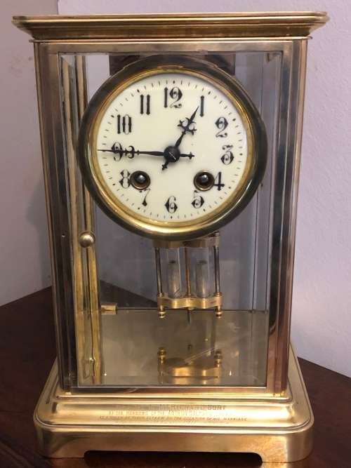 LARGE FRENCH BRASS CLOCK CIRCA 1911