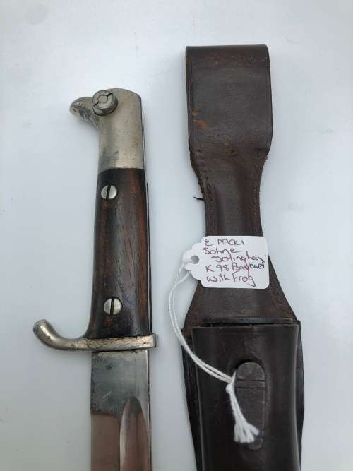 GERMAN WW2 E PACK + SOHNE SOLINGEN K98 BAYONET WITH FROG
