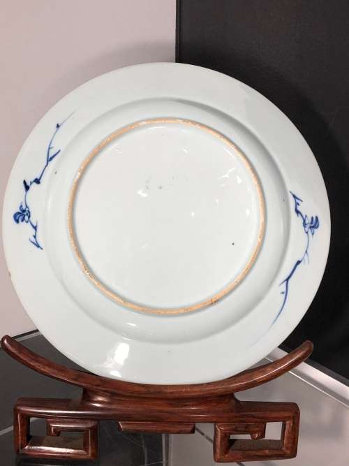 18th CENTURY ANTIQUE CHINESE BLUE AND WHITE PLATE