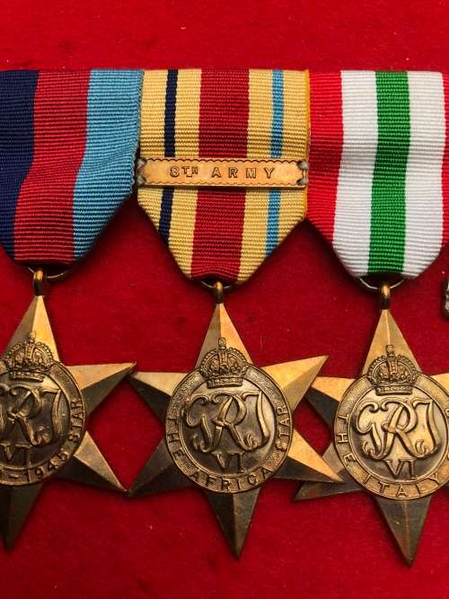 037) WW2 GROUP 6 MEDALS 8th ARMY BAR 156655 DS VAN DER MERWE