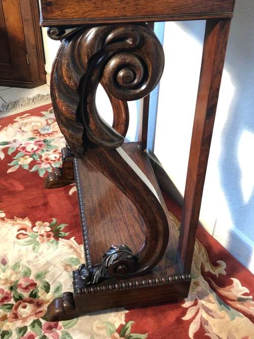 REGENCY MAHOGANY AND MARBLE HALL TABLE Circa 1820 (BAADA STAMP)