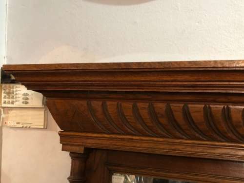 VERY LARGE OAK HALL MIRROR CIRCA 1900