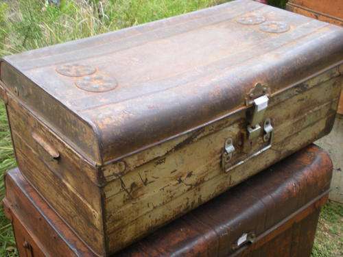 OLD METAL TRUNK