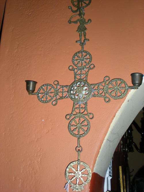 UNIQUE HANGING CANDELABRA IN THE SHAPE OF A CROSS