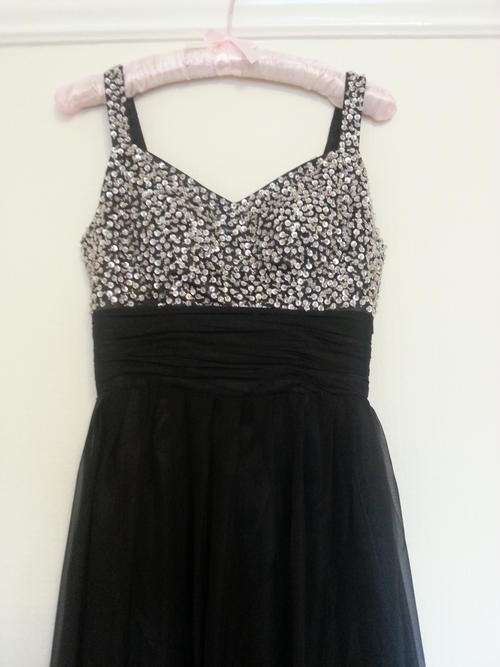 RHINESTONE FORMAL BLK DRESS SIZE 14