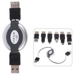 7 in 1 Portable Bi-directional Flexible Travel Computer Signal USB Cable in High Quality