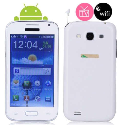 PXPhone Quad Band Dual SIM Dual Standby 4.2" HVGA LED Screen TV WIFI Phone - White