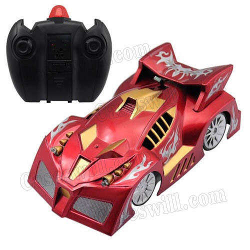 IR Remote Control Metal Wall Climbing Car Red