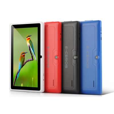 7 Inch, Allwinner A33 Quad Core CPU, Mali400 GPU, Android 4.4 Free 8GB MicroSD Card (Blue and white)