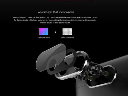 Elephone C1 Max Android 7.0 Phone , Quad-Core, 2GB RAM, Dual-IMEI, 4G, 6-Inch IPS, 13MP Dual -Camera