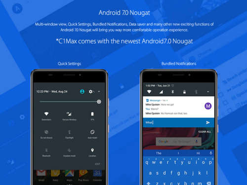 Elephone C1 Max Android 7.0 Phone , Quad-Core, 2GB RAM, Dual-IMEI, 4G, 6-Inch IPS, 13MP Dual -Camera