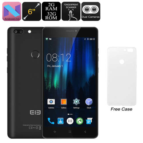 Elephone C1 Max Android 7.0 Phone , Quad-Core, 2GB RAM, Dual-IMEI, 4G, 6-Inch IPS, 13MP Dual -Camera