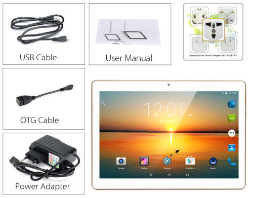 10.1" 3G Tablet - Android OS, OTG, Dual SIM, HD IPS Display, 4500mAh Battery, White (Please Read)