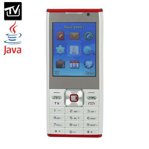 ChangJiang A388 Quad Band Dual SIM TV Java Cell Phone White