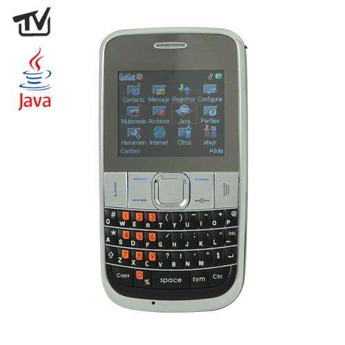 Quad Band Dual SIM TV Java Cell Phone Black with Flashlight