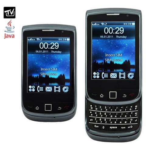 F9800 Quad Band Dual SIM Dual Standby Digital ISDB-T TV Analog TV JAVA Mobile Phone-Black