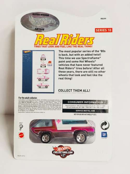 Rare Hot Wheels Red Line Club Series 10 Real Riders Ambulance 03797/4000