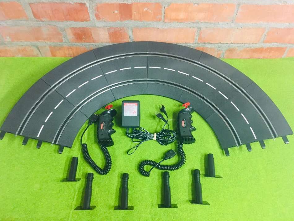 6 PCE Carrera Evolution 60 Degree Curved Track 127502 + Slot Car Speed Controller 1/24 & 1/32