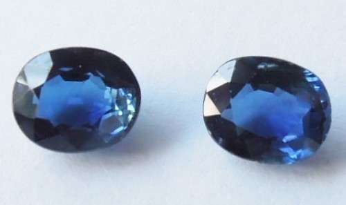 Natural Royal Blue Sapphire (x2) for earrings, 5x4mm, 1.00 ct. (tcw) VS