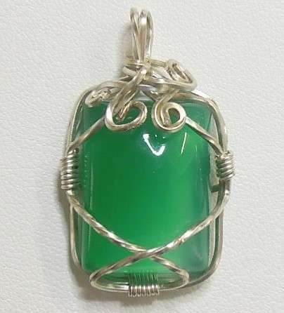 Handcrafted Green Onyx  Pendant (Opens all Chakras)