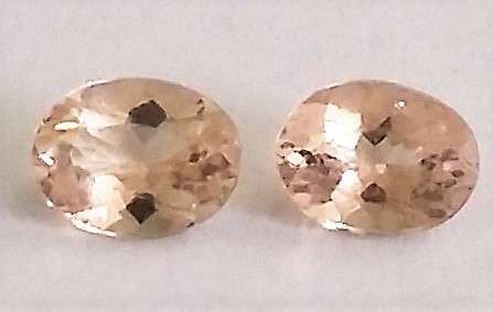 Natural Pink Morganite (7X5 Pair for earrings) - SI1, 1.73ct. (TCW) - Oval
