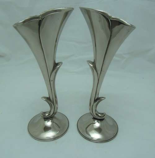 Elegant silver plated bud vases