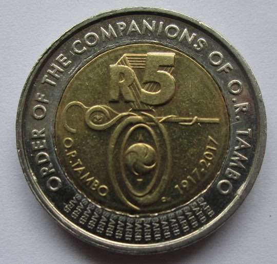 Order of the Companions of OR Thambo R5 Coin - Good Condition - Circulated
