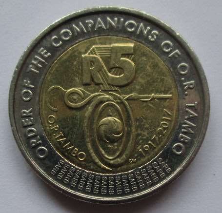 Order of the Companions of OR Thambo R5 Coin - Good Condition - Circulated