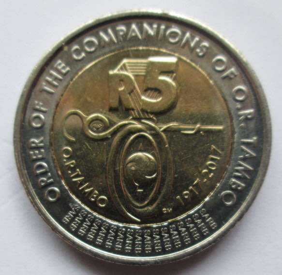 Order of the Companions of OR Thambo R5 Coin - Good Condition - Circulated