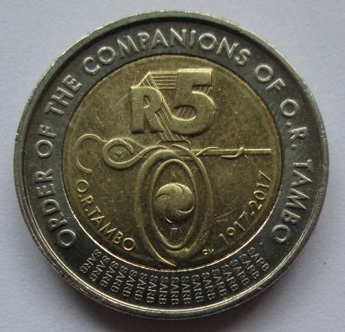 Order of the Companions of OR Thambo R5 Coin - Good Condition - Circulated