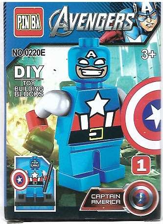 *PinBa Brand* Captain America Minifigure Super Hero
