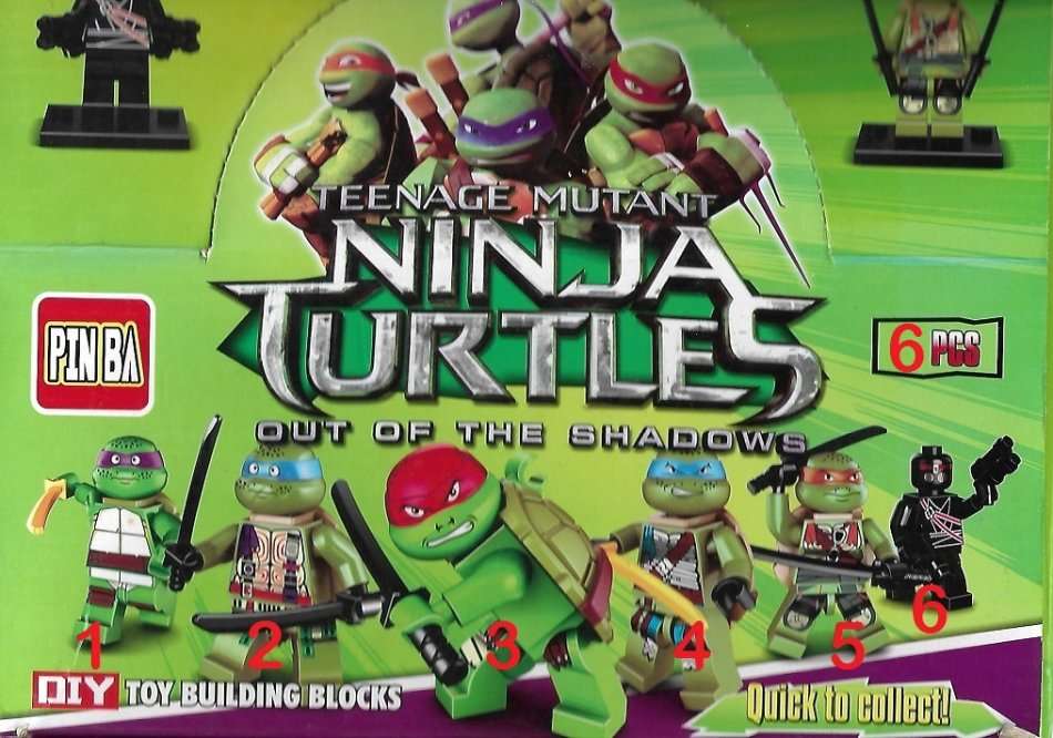 *PinBa Brand* TMNT Ninja Turtles Minifigures (6 pcs set)