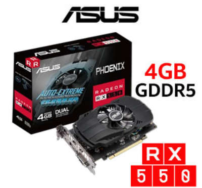 ASUS Phoenix AMD Radeon RX 550 4GB EVO GDDR5 Graphics Card