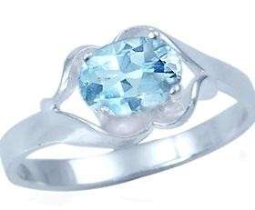 Genuine 0.75ctw Blue Topaz Ring Crafted in 925 Sterling Silver