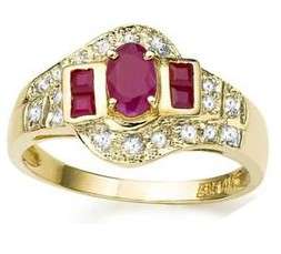 ****SOLID 9KT YELLOW GOLD GENUINE RUBY AND DIAMOND RING*** NO HIDDEN COSTS