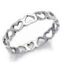 ***STUNNING ETERNAL HEARTS .925 SOLID STERLING SILVER RING â SIZE M/6