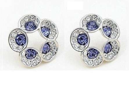 ***STUNNING AMETHYST SWAROVSKI EARRING STUDS