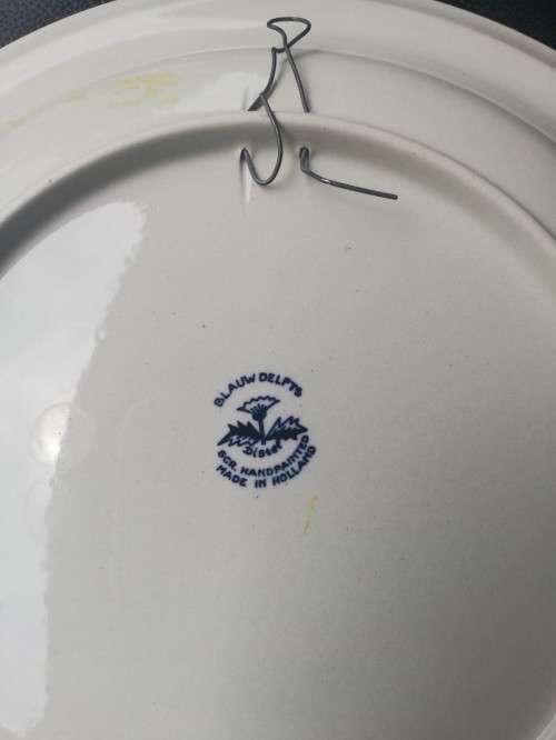 A Delfts Blue - Distel Wall Plate 28cm