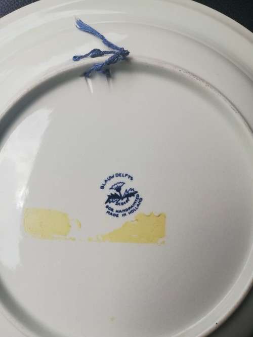 Delfts Blue Distel - Windmill and Sailboat Wall Plate 29cm