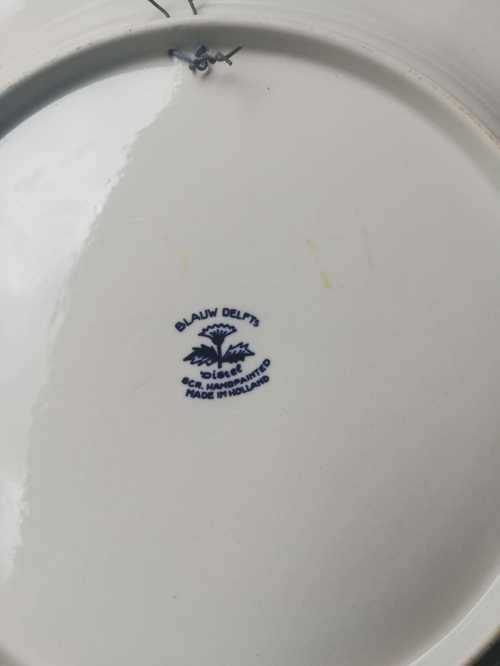 A Delfts Blue - Distel - Windmills and Cottages 35cm Wall Plate