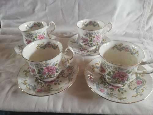 X4 Tea Cup and Saucer - Royal Standard Fine Bone China Engalnd - Mandarin