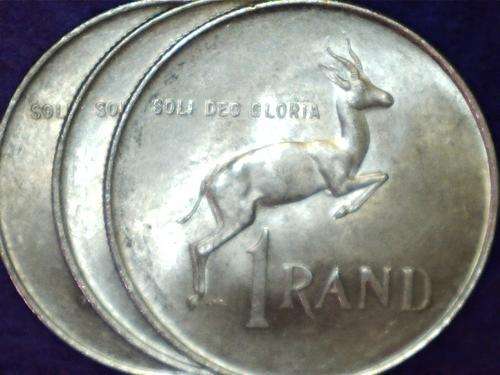 *** On Offer  X3 *** Rare Tagg Ear R1 Springbok Coins 1966 ***