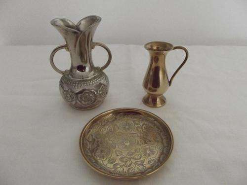 *** Three Mini Brass Ornaments ***