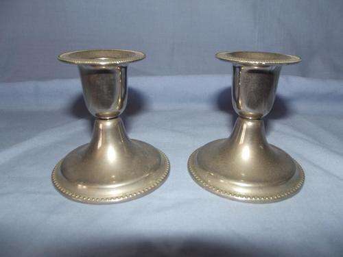 Silver Plated Candle Stick Holders 7cm Tall