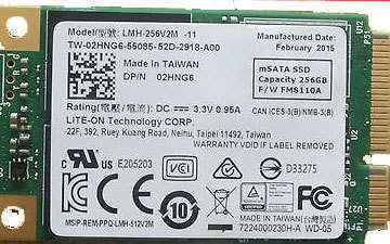 LITE-ON mSATA SSD 256Gb SOLID STATE HARD DRIVE