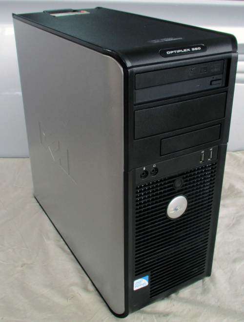 Dell opt 380 desktop pc, intel duo core cpu e5400, 4gb ram, 320gb hd, dvd, win 10 pro