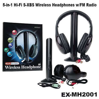 WIRELESS HEADPHONES 5IN1 WITH BUILTIN FM TUNER (BRAND NEW)