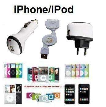 iPOD / iPHONE 3in1 USB TRAVEL & SYNC POWER PACK (BRAND NEW)